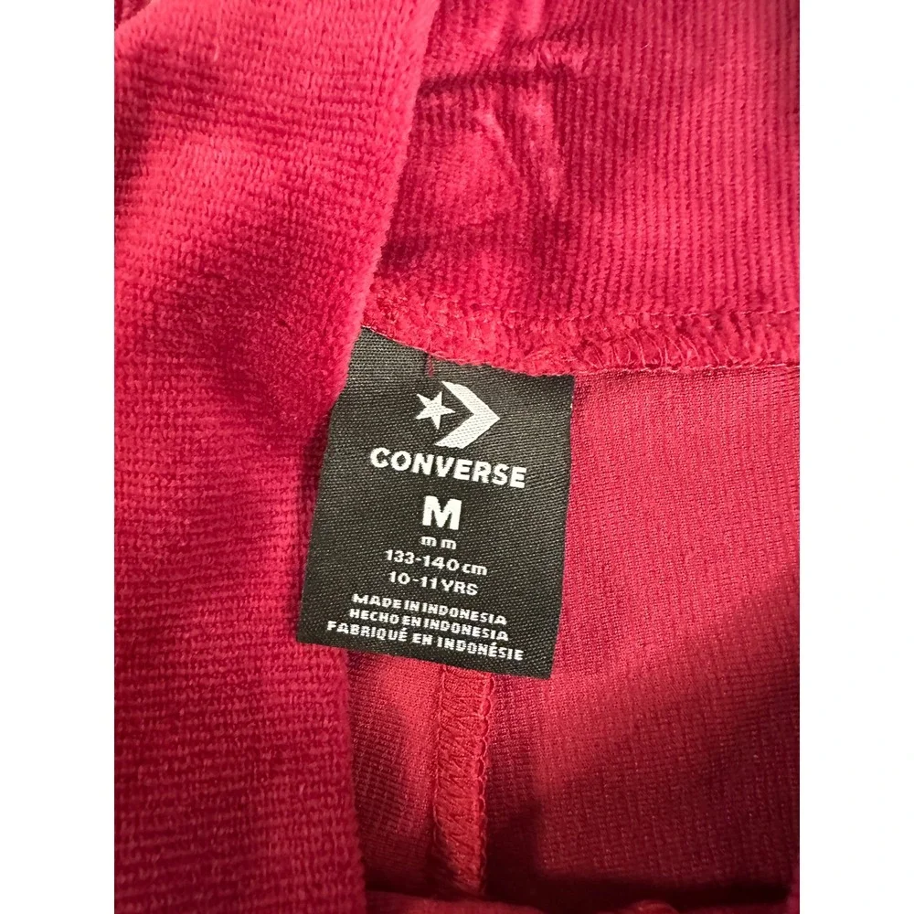 Converse Girls Sporty Berry Corduroy Flare Leg High Rise Pants Size M 10-11Y NWT